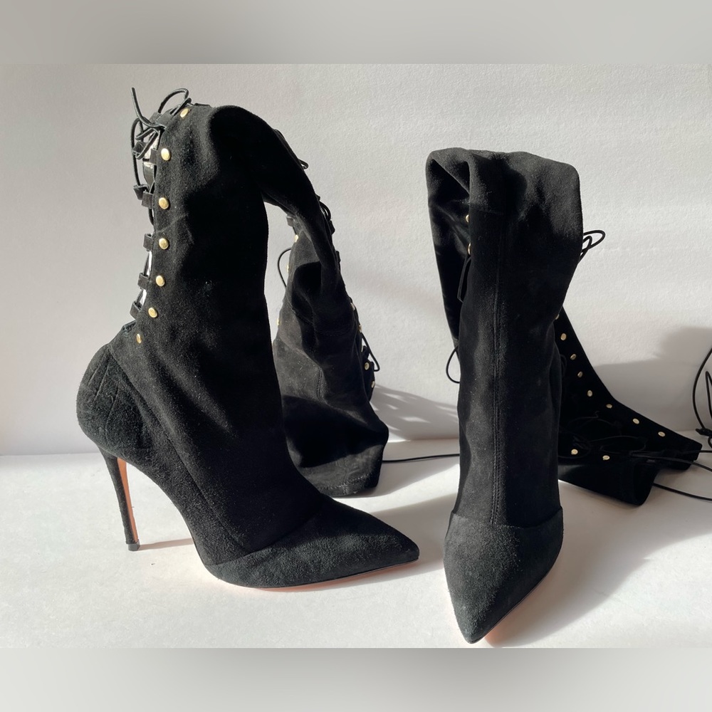 Black Lace up Schutz boots
